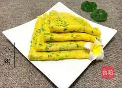 Illustration of how to make green onion egg pancake 10
