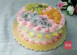 Fruit Illustration of making cream cake 13