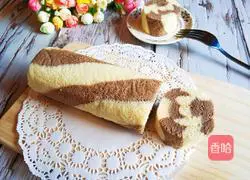 Double-color cocoa cake roll Illustration of how to do it 1