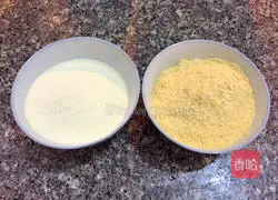 Illustration of how to make milky cornmeal cake 1