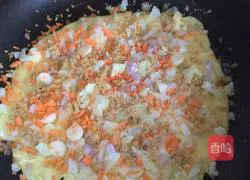 Illustration of how to make beef and floss vegetable pancakes 8