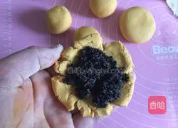 Pumpkin glutinous rice and sesame cake recipe 11