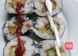 Illustration of how to make sushi 10
