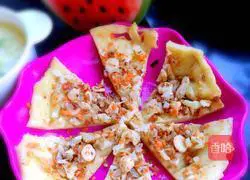 Beef Floss Vegetable Pancake Recipe Illustration 12