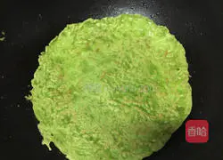 Illustration of how to make spinach egg pancake 7