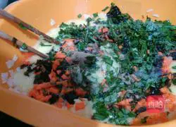 Illustration of making glutinous rice egg pancake 6