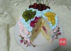 Illustration of how to make creamy fruit cake without a spatula 8