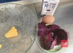 Purple potato and red bean pancake recipe 1