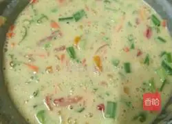 Illustration of how to make colorful fruit and vegetable egg pancakes 5