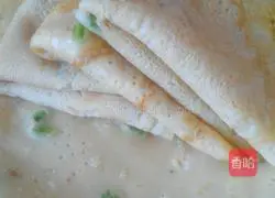 Illustration of how to make green onion egg pancake 5