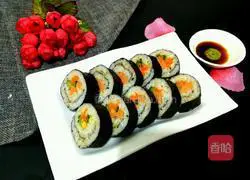 Illustration of how to make homemade sushi rolls 12