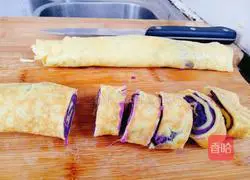 Illustration of how to welcome the beginning of autumn with milky purple sweet potato egg pancake 6