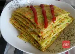 Illustration of how to make two-color egg pancake 7