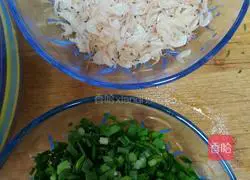 Illustration of how to make spring seasonal vegetables, leek, egg and shrimp pancake 2