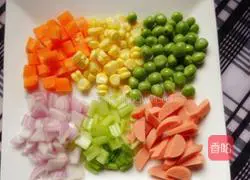 Illustration of how to make shrimp and egg pancakes 1