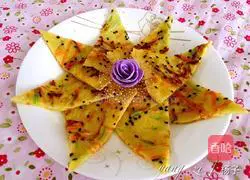 Illustration of how to make black sesame pastoral egg pancake 11