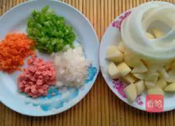 Illustration of how to make rice potato cakes 1