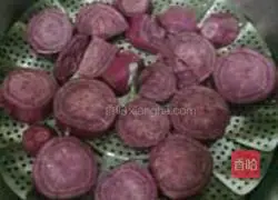 Purple potato and red bean cake recipe 2