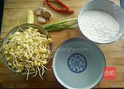Bean sprouts Illustration of how to make fried pancakes 1