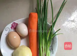 Illustration of how to make radish and egg pancakes 1