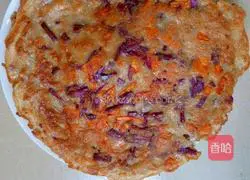Illustration of how to make carrot, purple sweet potato and glutinous rice flour pancakes 14
