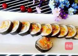 Illustration of how to make homemade sushi rolls 11