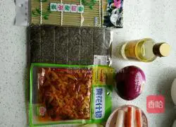 Illustration of how a country cook learns to make sushi 1