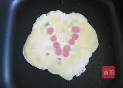 Illustration of how to make children's creative egg pancakes 8