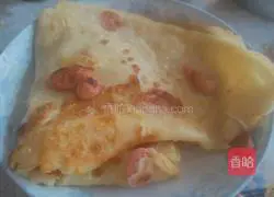 Illustration of how to make ham and egg pancakes 7