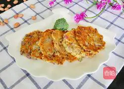 Illustration of how to make peanut and purple cabbage pancakes 12