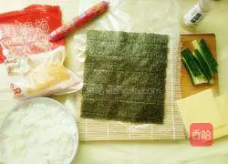 Illustration of how to make cured cheese sushi 1