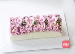 Purple Illustration of how to make potato puree angel food cake rolls 19