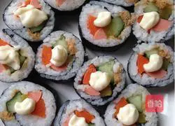 Illustration of how to make sushi 12