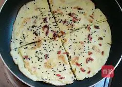 Illustration of how to make wolfberry sesame egg cake 10