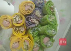 Illustration of how to make colorful vegetable pancakes 7