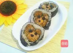 Illustration of how to make bear sushi 11