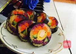 Illustration of how to make Jiwei shrimp sushi 7