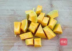 Illustration of making dough pumpkin cake 1