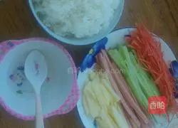 Illustration of how to make ham sushi 1