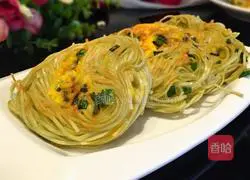 Illustration of how to make scallion oil and egg noodles 6