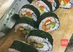 Illustration of how to make sushi 19