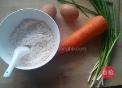 Carrot and egg pancakes Illustration of how to do it 1