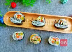 Illustration of how to make sushi 17