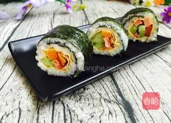 Illustration of how to make homemade sushi rolls 8