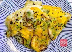 Illustration of how to make green onion and egg pancakes 6