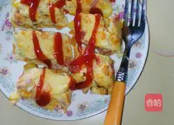 Illustration of how to make egg and vegetable pancakes 6