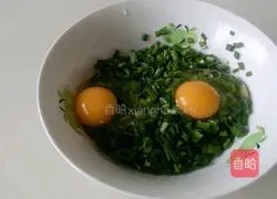 Illustration of how to make chive egg pancake 2
