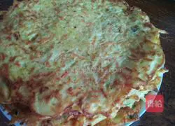 Illustration of how to make egg and vegetable pancakes 6