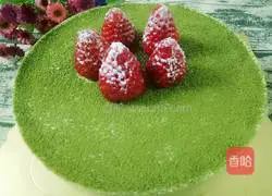 Matcha cheesecake (reduced sugar version) Illustration of how to do it 1