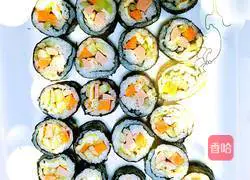 Illustration of how to make sushi 7